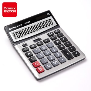 齐心（COMIX）双电源宽屏桌面办公计算器 财务计算机 办公文具用品C-1232M