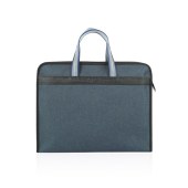 齐州QZ-2018手提文件袋 大容量帆布公文包 资料袋档案袋会议包 手提包 蓝色