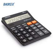宝克（BAOKE）语音计算机 12位带闹铃语音计算器 学生 财务 桌面办公计算机  EC6838 黑（5号电池）