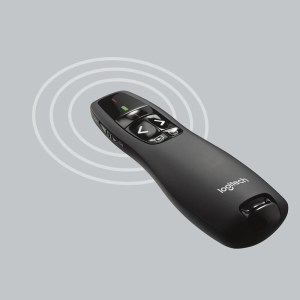罗技（Logitech）R400激光无线演示器 会议教学用PPT演讲电子翻页器 多媒体投影遥控笔 黑色