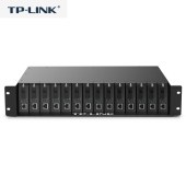 普联（TP-LINK）TL-FC1400光电转换器 单电源14槽位光纤收发器专用机架单纤双纤单口光电转换器机箱标准19英寸2U机柜