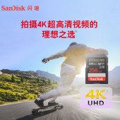 闪迪（SanDisk）256GB SD存储卡 U3 C10 V30 4K至尊超极速版数码相机内存卡 读速200MB/s 写速140MB/s